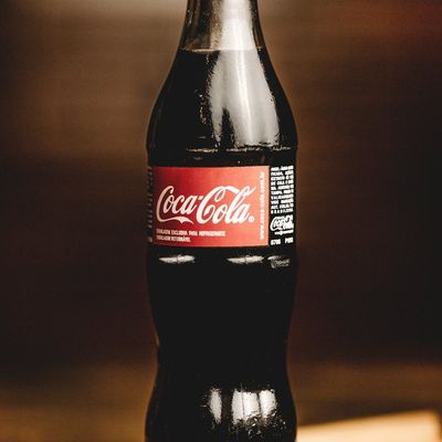 Close up of a water bottle on a dark surface